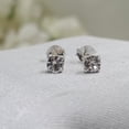 thumbnail image 5 of 925 Sterling Silver April Birthstone White Topaz Cubic Zirconia Stud Earrings Minimalist Handmade Birthday Gift Studs with Pushback, 5 of 7