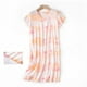 thumbnail image 2 of Gibobby Conjunto de pijama Camisón de algodón para mujer, ropa de dormir, camisa de manga corta, vestido de dormir con estampado informal(Naranja,CH), 2 of 3