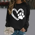 thumbnail image 2 of Shadoumai Womens Dog Mama Sweatshirts Dog Paw Print Love Heart Graphics Tops Long Sleeve Crewneck Pullover Casual T-Shirts Fall Winter, 2 of 4