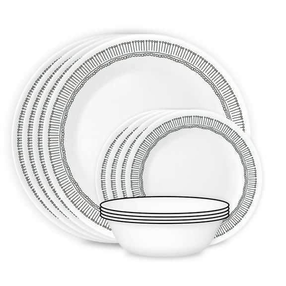 Corelle Nakia 12-Piece Glass Dinnerware Set (Service for 4)