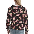 thumbnail image 7 of Fotbe Popcorn Pattern Womens Long Sleeve Hoodie, Pullover Hooded Sweatshirt, Kangaroo Pocket Hoodie with Eye-catching Drawstrings-Small, 7 of 7