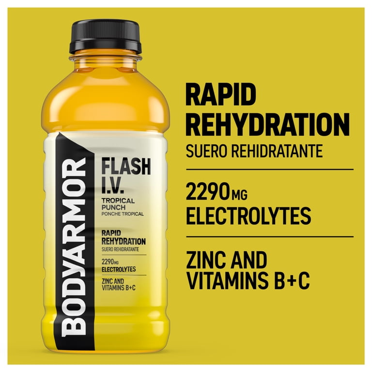 BODYARMOR Flash I.V. Tropical Punch, 20 fl oz, 12 Pack photo 3