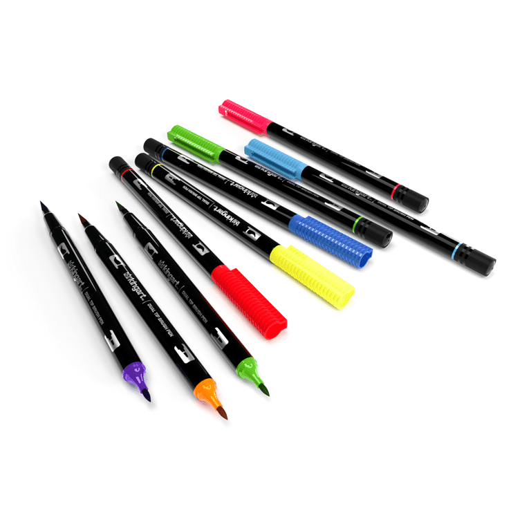 KINGART® PRO Twin-Tip™ 445 Series Brush Pen Art Markers, Set of 24 Unique &  Vivid Colors