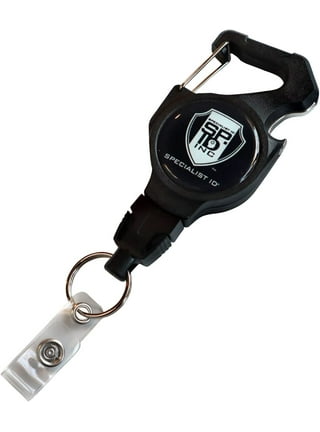 2 Pack - Heavy Duty Badge Reel with Badge Holder & Key Ring