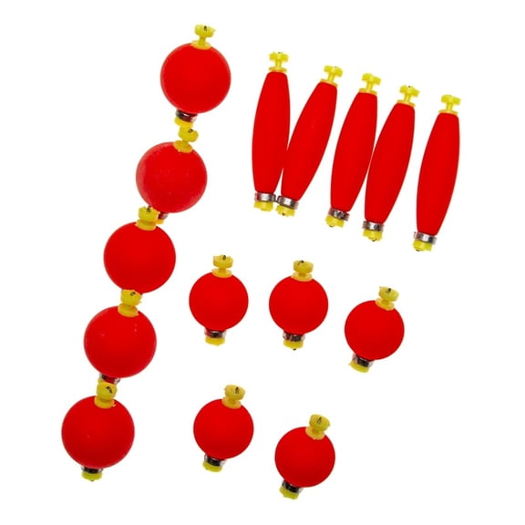 15PC Fishing Bobbers Floats, Weighted Bobbers for Fishing Cigar EVA Foam Snap-on Floats Corks Floaters Buoys for Crappie Bass Panfish Bluegills Trout