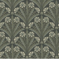 Chesapeake Tap Root Charcoal Floral Damask Wallpaper