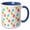 Blue/White, variant on 3drose, Cute Aqua Blue, Red, and Green Decoratred Easter Egg Pattern, 11oz Two-tone Yellow Mug