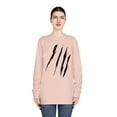thumbnail image 4 of Effete Feline Claw Marks Scratch Long Sleeve Crewneck Tee, 4 of 4