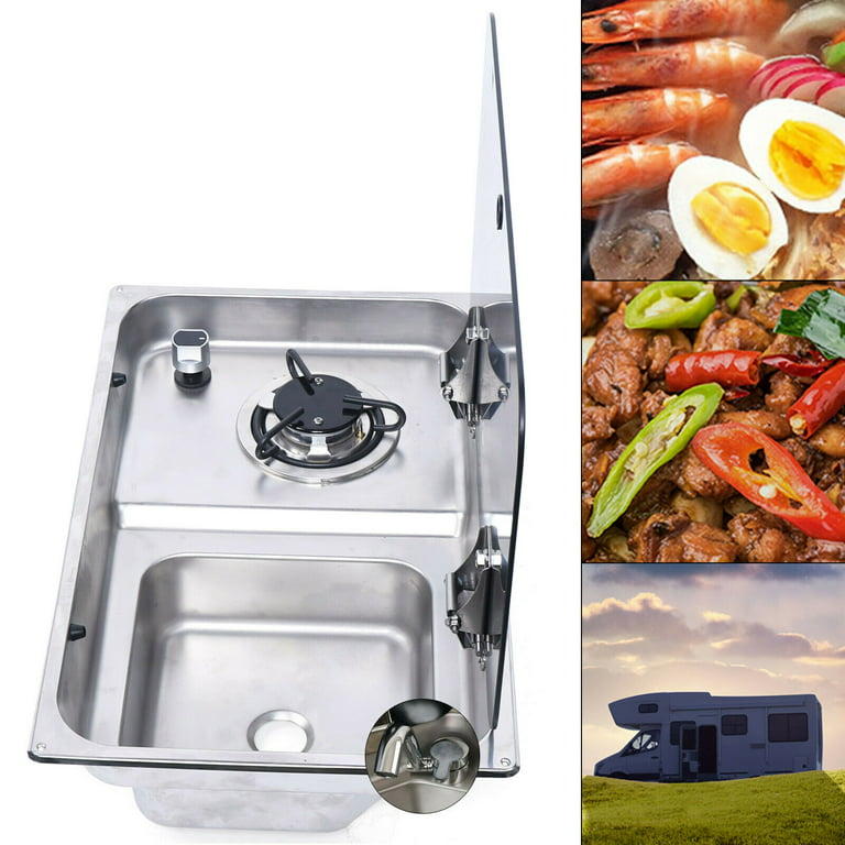 Rv Kitchen Gas Stove Double Ended Stove With Cover For Kitchen Outdoors  Stainless Steel Camper Van Portable Caravan - Rv Parts & Accessories -  AliExpress