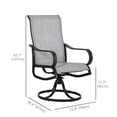 thumbnail image 2 of 2-Piece Swivel Patio Dining Chairs Set, 360° Rocking Outdoor Chairs with Steel Frame, Breathable Mesh & S-Shape Backrest, 42.1"H Dark Grey Seating for Backyard, Garden, Porch, 2 of 7
