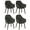 Black, variant on Gymax Set of 4 Dining Chairs Upholstered Kitchen Table Chairs w/ Solid Wood Legs Beige