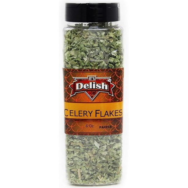 Dried Celery Flakes by HElectQRIN, 2 Oz Large Jar Dehydrated Chopped