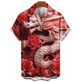 thumbnail image 3 of Las camisas más nuevas para hombres, camisa hawaiana con estampado 3D de dragón, camiseta de uso diario para hombres, camisa casual de animales para hombres, ropa de moda para hombres, blusas, 3 of 4
