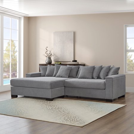 NYBOPAVIS 111" Modular Sectional Couch, Modular Sectional Sofa with Convertible Chaise Lounge, Oversized Corduroy Sofa for Living Room