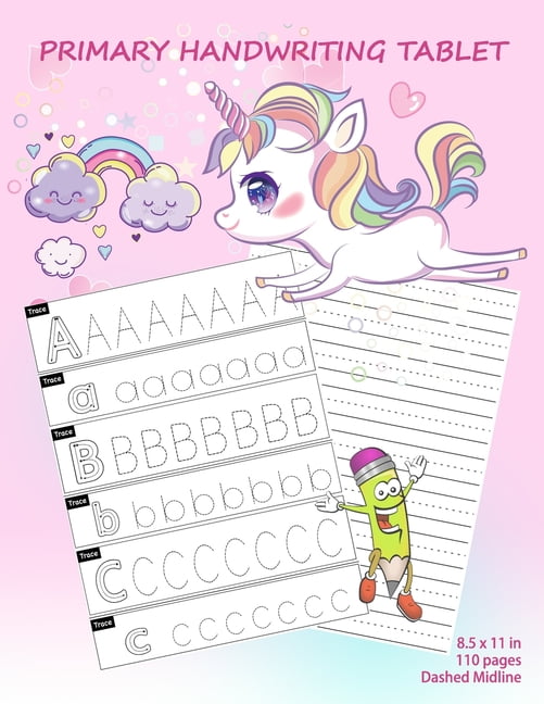 Primary Handwriting Tablet: 110 blank writing sheets for kindergarten
