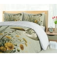 thumbnail image 4 of Ambesonne Trippy Duvet Cover Set, Bohemian Botany Jungle Moon, King, Pale Green Earth Yellow, 4 of 5