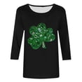 thumbnail image 4 of Oplxuo St Patty's Day Shirt Women 2026 Casual Plus Size 3/4 Sleeve Irish Clover Shirts Funny Saint Patrick's Tunic Tops, 4 of 4