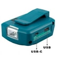 thumbnail image 3 of Adaptador de Batería con Luz LED Puerto Dual USB Tipo C para Batería Li-ion Makita/Dewalt/Bosch/Milwaukee/Black Decker 18V 20V, 3 of 19