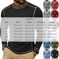 thumbnail image 3 of Smsaxvxz Mens Shirts Soft Comfort Crew Neck Long Sleeve Color Patchwork T-Shirts Casual Lightweight Fall Tops Green 3XL, 3 of 8