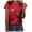 Red, variant on Herrnalise Women's Print T Shirts Women's Fashion Cat Print Round Neck Short Sleeve T-Shirt