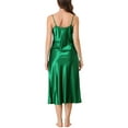 thumbnail image 3 of NOMADIC NOOK Women's 2 Packs Cami Dress V Neck Satin Pajamas Nightgown, 3 of 5
