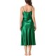 thumbnail image 3 of INSPIRAR CHIC Camisones Largos de Satén para Mujeres con Escote en V y Tirantes de Espagueti, Pijamas de Seda, Vestido 2XL Verde, 3 of 6