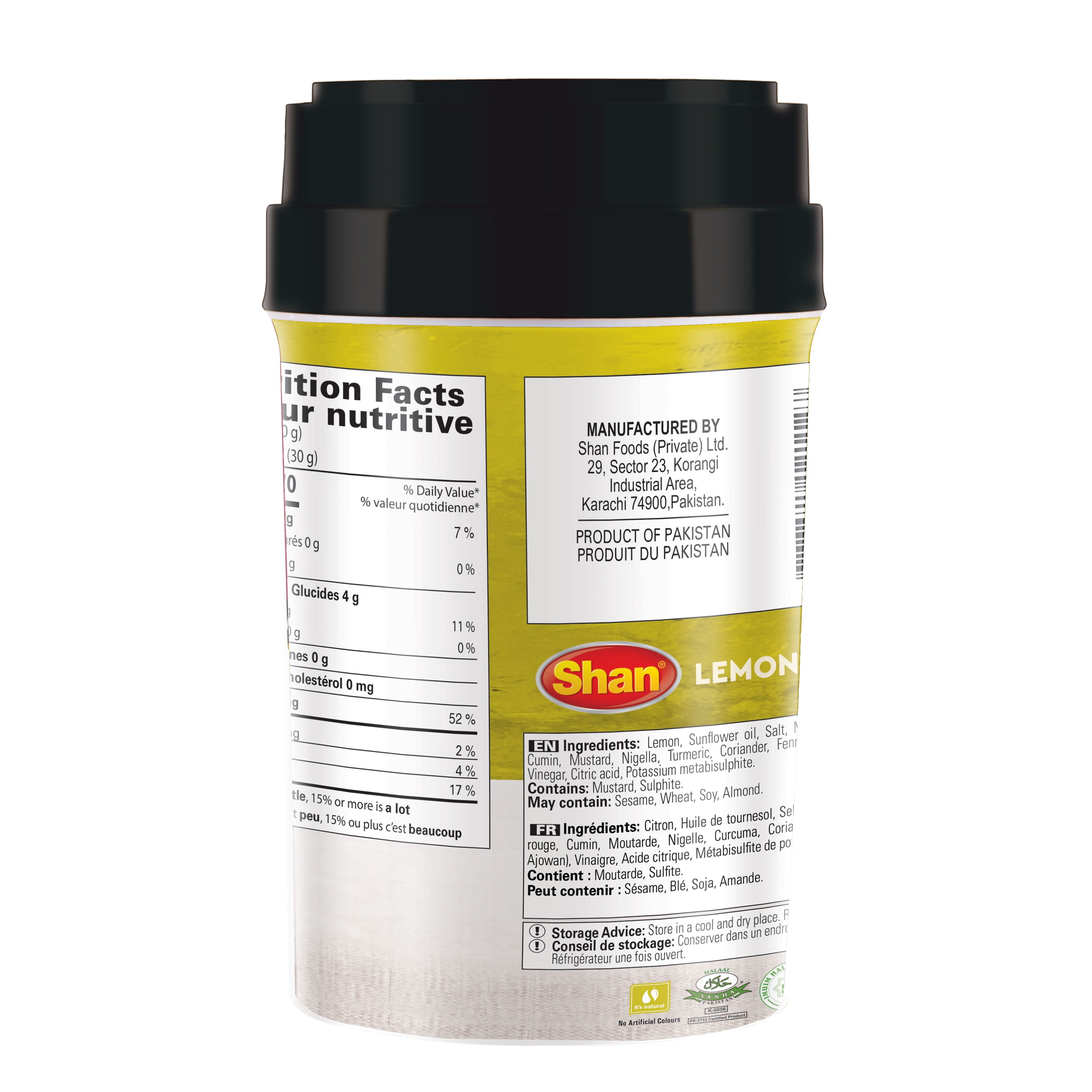 Shan Lemon Pickle 35.27 oz (1000g) – Hot & Spicy Pickled Lemons in Oil, Rich Blend of Pickling Spices, Perfect Accompaniment for Rice & Lentils, Great for Everyday Meals and Snacks