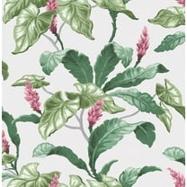 Brewster Home Fashions Meridian Parade Green Tropical Leaves Wallpaper