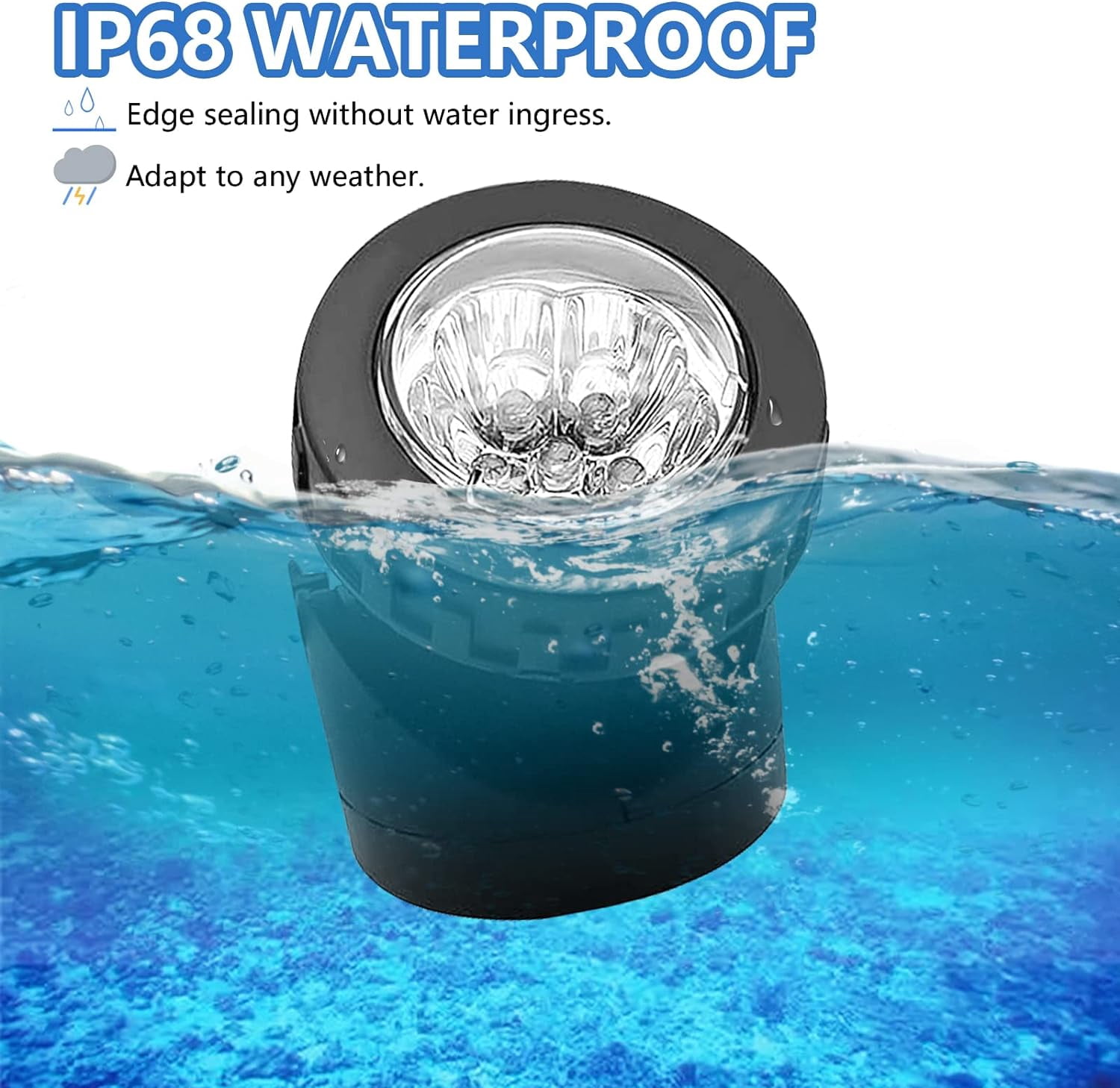 Solar Pond Spotlights, 2 in 1 12 LED Solar Underwater Lights with Dual Head Waterproof Submarine Landscape Spotlight Security Lighting for Outdoor Patio Garden Fountain Pond