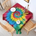 thumbnail image 2 of Colorful Tie Dye Mandala Pattern Square Tablecloth,Waterproof Square Table Cover,Wipeable Spillproof Washable Table Cover for Home Kitchen Party Decor 42"X42"(107x107cm), 2 of 6