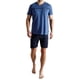 thumbnail image 5 of TOM TAILOR Pijama corto para hombre, pijama corto, algodón, cuello en V, jersey sencillo Azul XXL (XX-Large), 5 of 7