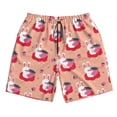 thumbnail image 5 of Wukai Bunny And Strawberry Print Beach Trunks with Compression Liner Swimsuit Quick Dry Beach Sports Shorts with Pocket-X-Large, 5 of 8