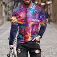thumbnail image 1 of Amzcrzy Sudadera Para Hombre, Informal, Cuello Redondo, Manga Larga, Camiseta Estampada, Blusa, Multicolor, M, 1 of 5