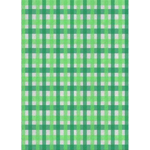 Ahgly Company Machine Washable Indoor Rectangle Transitional Jade Green Area Rugs, 7' x 9'