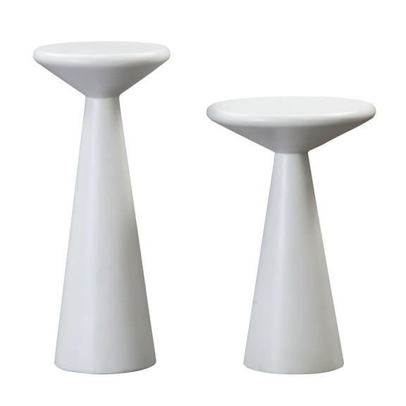 TOV Furniture Gianna Round White Concrete Accent Tables - Set of 2