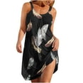 thumbnail image 2 of Summer Saving Clearance 2022! TIANEK Ladies Shirt Dress Quick Drying Printed Sleeveless Crew Neck Reducing Waistline Beach Sundress Mini Dress, 2 of 4