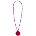 thumbnail image 2 of 33" 7mm Metallic Hot Pink Bead Necklace with 2.5" Hot Pink Disc (Dozen), 2 of 3