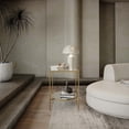 thumbnail image 6 of Cortesi Home Johan Square Glass End Table with Mirror Shelf, Gold Metal Frame, 6 of 9