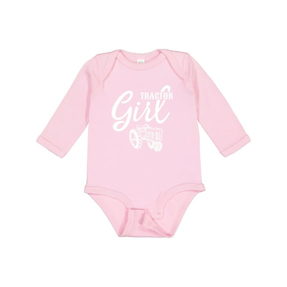 Inktastic Tractor Girl Girls Long Sleeve Baby Bodysuit