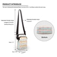 thumbnail image 6 of HELLHERO Adjustable Crossbody Bag Hummingbird Pattern 4.33"x1.97"x7.09" Women Adjustable Shoulder Strap Men, Women for Outdoor Daily Use Double Zipper, 6 of 7