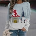 thumbnail image 2 of GHSDFBB Chandails de Noël pour Femmes Mode Loisirs Imprimé Graphique Manches Longues Hauts Mignons Chandail en Molleton Col Rond Cadeau de Noël, 2 of 5