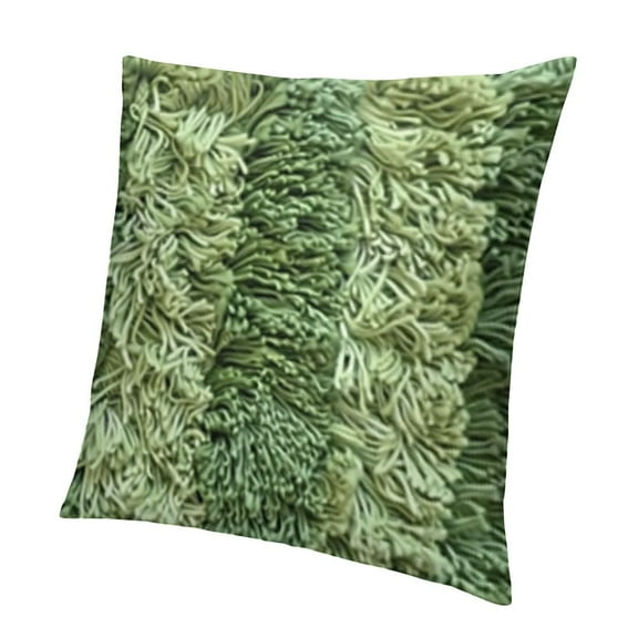 BANET Decorative Pillows Covers, Faux Fur Pillow Cases Standard Size, Luxury Shaggy Throw Pillowcase Cushion Shams with Zipper Home Decor for Couch Sofa Bed Room Soft (Green, Standard) 12x12in
