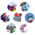 thumbnail image 5 of Toddler Hat， Winter Double Pom Pom Knitted Cap, 5 of 5