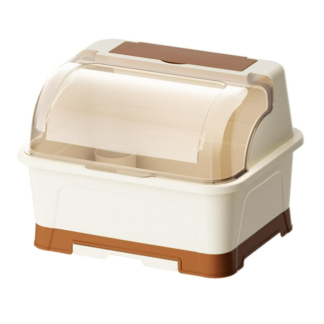 Estante para secar platos, organizador de vajilla, ahorro de espacio, práctico cuenco de drenaje extraíble y estante para platos para el hogar, taza y M