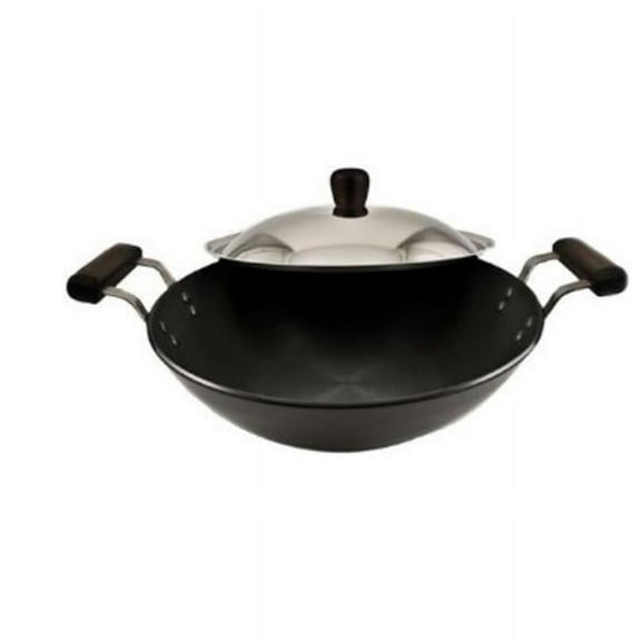 Hawkins L72 Futura Hard Anodised Deep-Fry Pan Kadhai with Steel Lid and Flat Bottom - 7.5 Litres