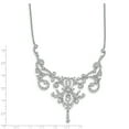 thumbnail image 2 of Sterling Silver Cubic Zirconia Fancy Scroll 17in with 2in extender Necklace, 2 of 6