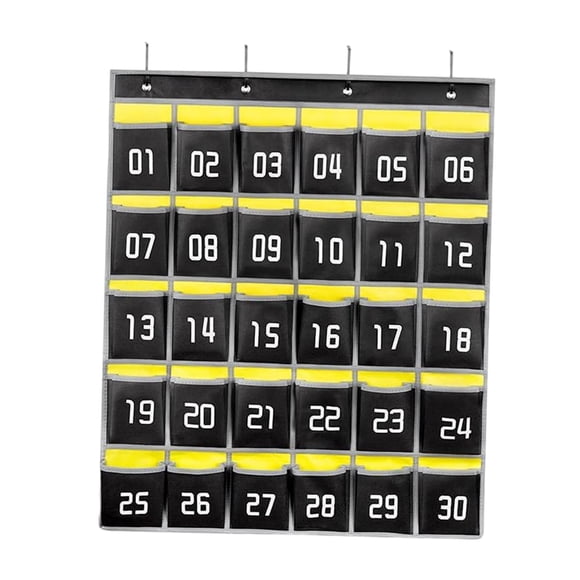 QualitChoice Classroom Pocket Chart for Cellphones Storage Bag for Cabinet Bedroom Clt 36 Pockets Gray black 30 Pockets