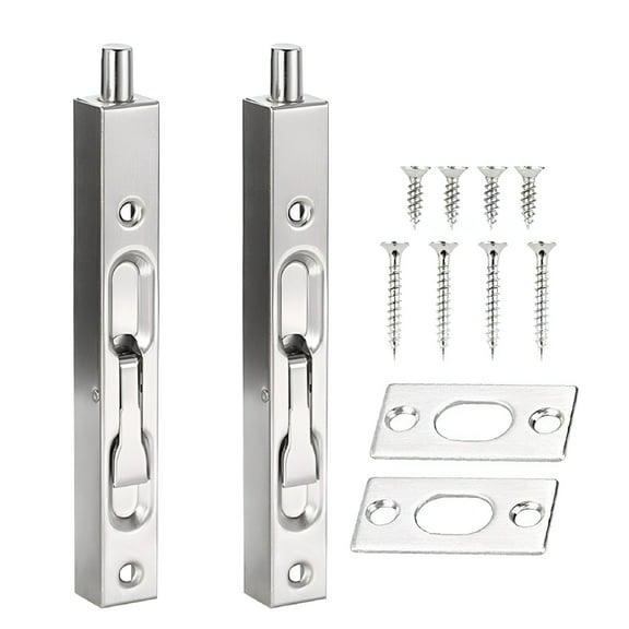 TALENO 2 Packs Door Bolt Lock Flush Bolt Latch Lock Concealed Door Security (Doors & Door Hardware)