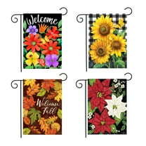 Briarwood Lane Floral and Leaves Garden Flag Bundle - Set of 4