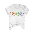 thumbnail image 4 of DondPO Women's T-Shirts Women's Rainbow Color Heart Casual Summer Short Sleeve Crew Neck Tee Shirts for Women Womens tops White 3XL, 4 of 4